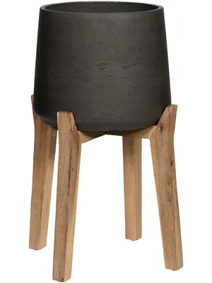 Produktbild von Pottery Pots Blumentopf Füße hoch grau-schwarz D 55 cm H 82,5 cm