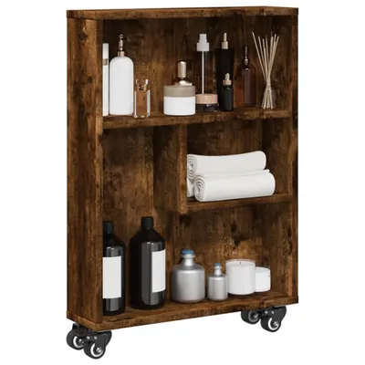 Produktbild von "2026 Promotion" Aufbewahrungswagen - Büroregal - Schmal Räuchereiche 48x13x68cm Holzwerkstoff - Wohnzimmerschrank CC31489
