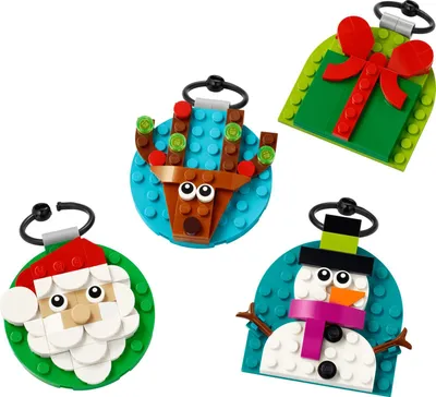 Productafbeelding van LEGO Verschillende kerstornamenten – Bouwbaar speelgoed met 4 hangende decoraties, inclusief kerstman, sneeuwpop en rendier – Creatief cadeau voor meisjes en jongens vanaf 6 jaar – 40744