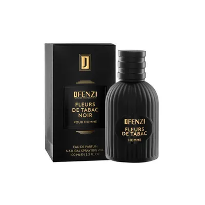 Produktbild von Jfenzi Fleurs de Tabac Noir Eau de Parfum 100 ml – orientalisch holziger Duft für Damen und Herren mit Tabak, Vanille, Tonkabohne und Kakao