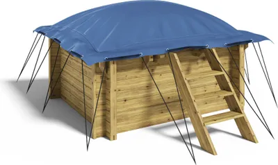 Produktbild von Aufblasbare Pool Abdeckplane für 4-Eck Holzpool Lulu 2,00 x 2,00 m Farbe blau AirCover