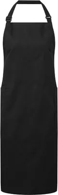 Produktbild von Premier Workwear PR120 | Latzschürze, Recycled & Organic Fairtrade Bib Apron, 86 x 72 - Farbe: Black - Größe: 86 x 72 cm