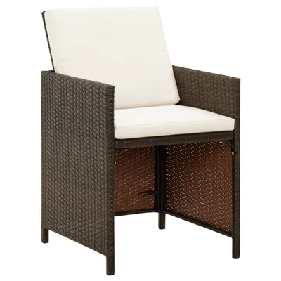 Produktbild von Möbel Gartenstühle - Gartenmöbel - Balkonstuhl mit Kissen 4er-set - multifunktional& Moderne - Poly Rattan Braun - Stühle für Garten, Balkon CLORIS8207794
