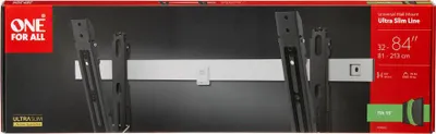 Zdjęcie produktu dla One For All Ultra Slim Line WM 6621, 81,3 cm (32"), 2,29 m (90"), 100 x 100 mm, 600 x 400 mm, 0 - 15°, Biały, Czarny