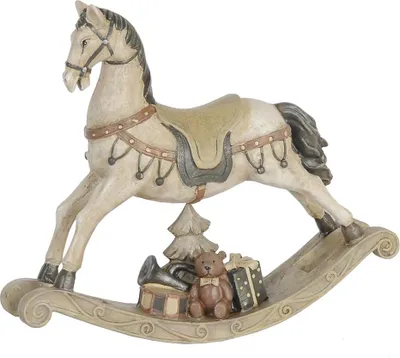 Produktbild von Clayre & Eef Figur Pferd 22x5x19 cm Weiß Polyresin