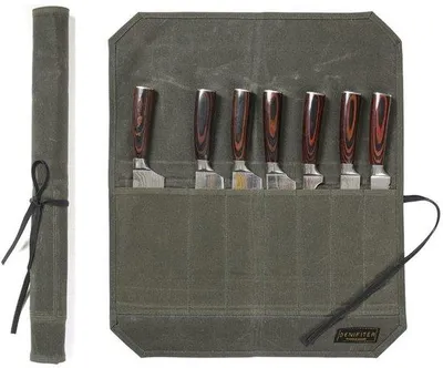 Productafbeelding van Waterdichte Chef Kookmes Tas van Gewaxed Canvas