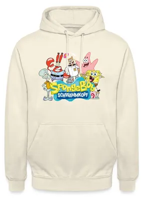 Produktbild von Spreadshirt SpongeBob Schwammkopf Logo Patrick Thaddäus Krabs Uni Hoodie, S, Vanille-Milchshake