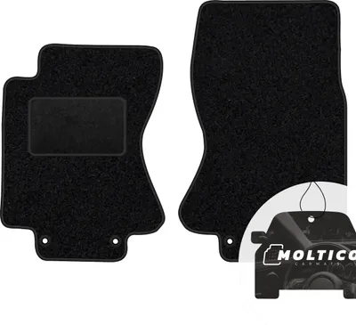 Produktbild von moto-MOLTICO Vorne Fußmatten Auto Velours Autoteppiche Schwarz Automatten Set 2-teilig passend für Jaguar S-type 1999-2007