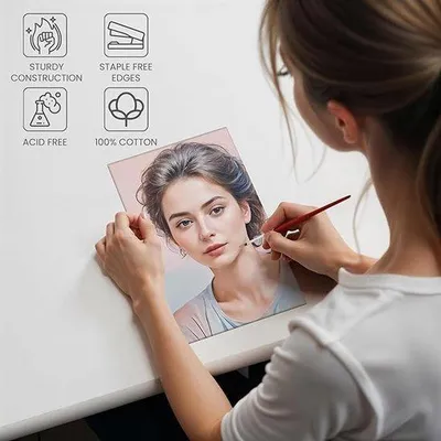 Productafbeelding van Famanu Canvasset, 7 stuks (20x30 cm) – ongecoat – geschikt voor olie- en acrylverf – voor tekenen en schetsen