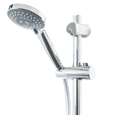 Produktbild von tecuro Brauseset Komfort-100 - mit 3 Funktionen Handbrause, Brauseschlauch 160 cm, Wandstange 100 cm