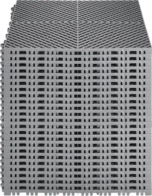 Zdjęcie produktu dla Mata drenażowa modułowa 41x41cm antypoślizgowa PP 24szt garaż ogród szara
