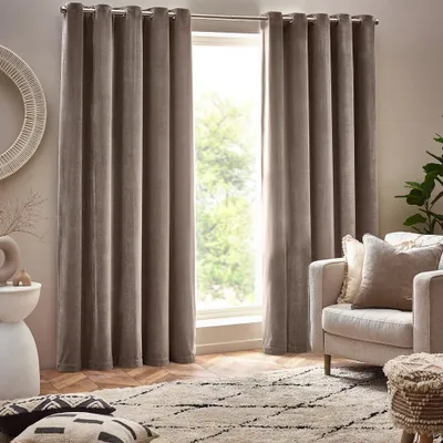 Image de Yard - Rideaux à œillets, velours chenille RV3279 (168 cm x 229 cm) (Gris)