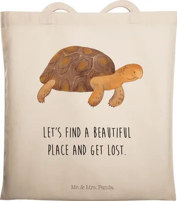 Produktbild von Mr. & Mrs. Panda Beutel Schildkröte Marschieren - Transparent - Geschenk, Uni Tasche, Meer, Neustart, umhängebeutel, Stoffbeutel, Schildkröten, Lieblingsmensch, Tote Bag