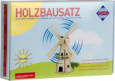 Obrázok produktu pre Peter Bausch PEBARO Solárna drevená stavebnica veterného mlyna 834/1
