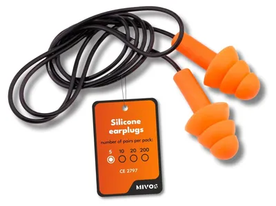 Productafbeelding van Gehoorbescherming siliconen oordopjes - Waterdicht - 5 paar - Oranje