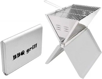 Immagine prodotto di Barbecue portatile in acciaio per il campeggio e il giardino - Ideale per picnic e festival