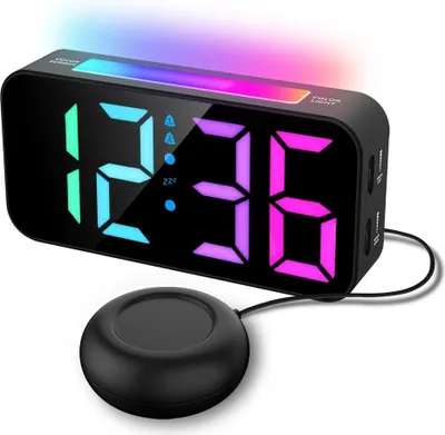 Obrázek produktu pro SiGN RGB Digital Alarm Clock with Vibrator - Black