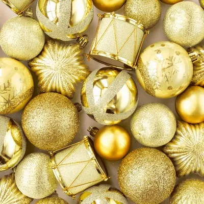 Produktbild von 20 Servietten Gold Baubles - Goldene Kugeln 33x33cm