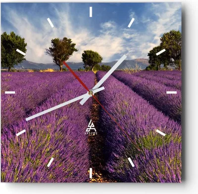 Produktbild von Wanduhr - Quadrat - Glasuhr - Landschaft Wiese Pflanzen - 40x40cm - Schleichendes Uhrwerk - Lautlos - zum Aufhängen bereit - Dekoration Modern - Wanddekoration aus Glas - C3AC40x40-0128