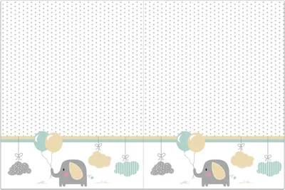 Produktbild von Baby-Elefant Plastiktischdecke 120 x 180 cm Baby Shower - Einheitsgröße