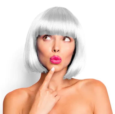 Produktbild von Bob Perücke für Damen, Herren & Kinder Cabaret cosplay Weiss