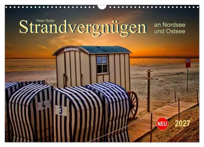 Produktbild von Strandvergnügen - an Nordsee und Ostsee (Wandkalender 2027 DIN A3 quer), CALVENDO Monatskalender