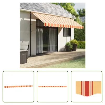 Obrázek produktu pro The Living Store Žlutá a oranžová pruhovaná markýza 4 m