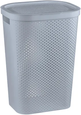 Produktbild von Curver INFINITY Wäschebox mit Lochmuster, 60 l, Grau