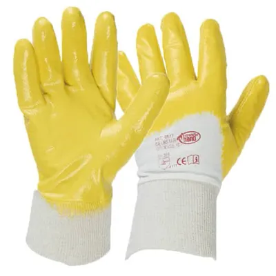 Productafbeelding van 10 paar STRONG HAND gele sterke nitril beschermhandschoenen, werkhandschoenen