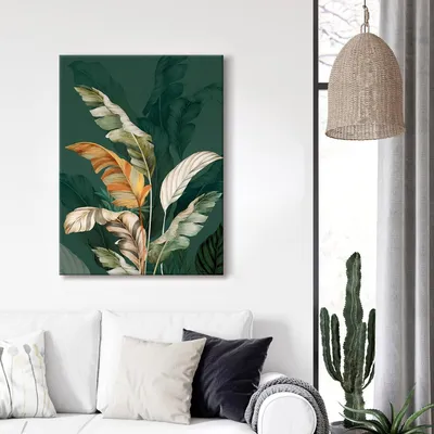 Zdjęcie produktu dla STYLER Obraz na płótnie 60x80 cm botaniczny motyw roślinny nowoczesna dekoracja ścienna do salonu sypialni biura BOTANIC