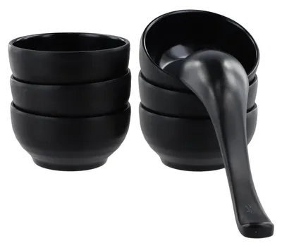 Produktbild von Set aus 6 Keramischen Saucenschalen mit Löffel, 90 ml