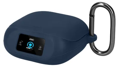 Produktbild von kwmobile Schutzhülle für Anker Soundcore Liberty 5 Pro Hülle - TPU Silikon Case für Kopfhörer Ladecase - stoßfestes Cover mit Karabiner - Dunkelblau