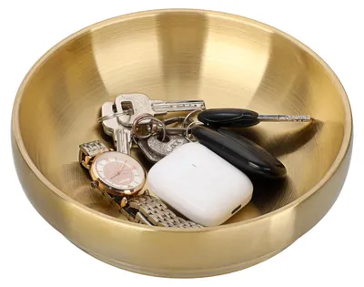 Dekorative Schale aus Edelstahl, hochglanzpoliert, Ø 18 cm, gold