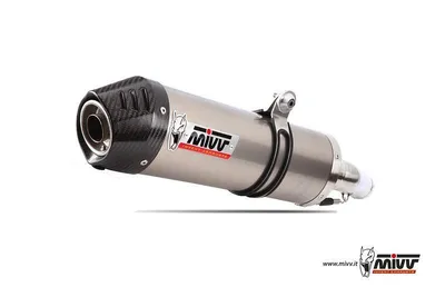Produktbild von Mivv SPORT Schalldämpfer OVAL Komplettanlage 2x1 Titan Cap für YAMAHA XSR 700 BJ 2016 >