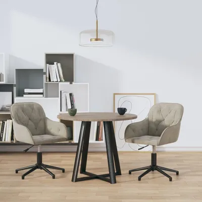 Produktbild von The Living Store Esszimmerstühle 2 Stk. Drehbar Hellgrau Samt