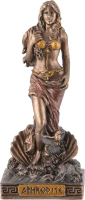 Produktbild von Miniatur Aphrodite griechische Göttin der Schönheit und der Liebe steht in Muschel
