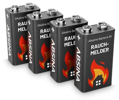 Immagine prodotto di Batteria 9V alcalina - Batteria a blocco per rilevatore di fumo - 4 pezzi
