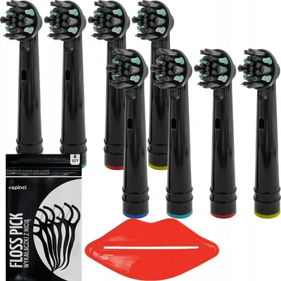 Obrázek produktu pro Nelips nástavce na zubní kartáček Pick Clean 8dílná černá sada Oral-B s aktivním uhlím