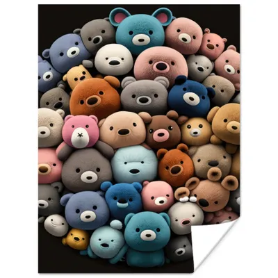 Produktbild von MuchoWow® Poster Teddybär - Plüschtier - Tiere - Mädchen - Jungen 120x160 cm - Wandbilder