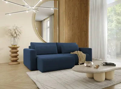 Produktbild von Intenso Ecksofa Sofa L Form Bettkasten Schlaffunktion "CURIOO L", Blau, Links