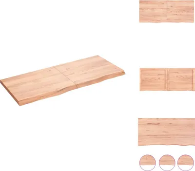 Produktbild von vidaXL Wandregal Hellbraun 120x50x(2-4) cm Massivholz Eiche Behandelt -  Wandregale