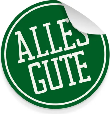Produktbild von itenga 10x Aufkleber Sticker "Alles Gute" grün weiß 9,5 cm Durchmesser