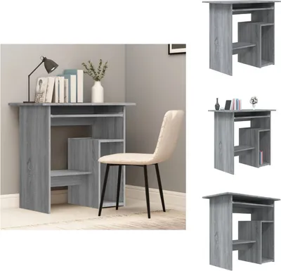 Image de vidaXL Bureau Gris Sonoma 80x45x74 cm Bois composite - Bureaux