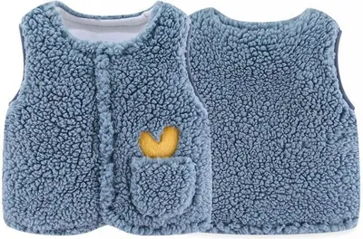 Produktbild von Gemütliche Flanell-Winterweste für Kleinkinder - Warmer ärmelloser Mantel für Jungen und Mädchen, Blau, 73