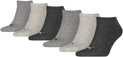 Immagine prodotto di Calzini da ginnastica unisex PUMA, confezione da 6 - ECOM, donna, uomo, con logo, grigi a tinta unita, taglie 43-46