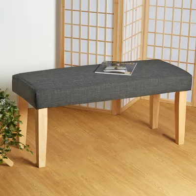 Image de Banc Banquette Gris Foncé Banc De Lit Banc en Tissu 103 cm
