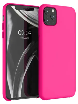 Produktbild von kwmobile Handyhülle für Apple iPhone 11 Pro Max Hülle - Case Silikon - Kabelloses Laden - Schutzhülle Cover in Neon Pink