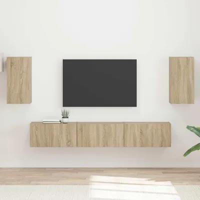 Produktbild von "Schlussverkauf" TV-SchrankSet Wandmontiert - 5 Stück - WohnzimmerTV-Möbel/TV-Tisch - Sonoma-Eiche Holzwerkstoff  C14380