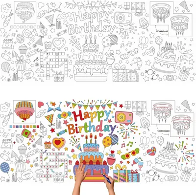 Imagen del producto de Alfombrilla para pintar, ideal para fiestas de cumpleaños, de 76x183 cm, para niños