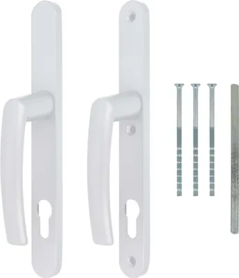 Türgriff/Türdrücker/Türklinke/Drückergarnitur DHS 92mm - Schildbreite 28mm - Weiß